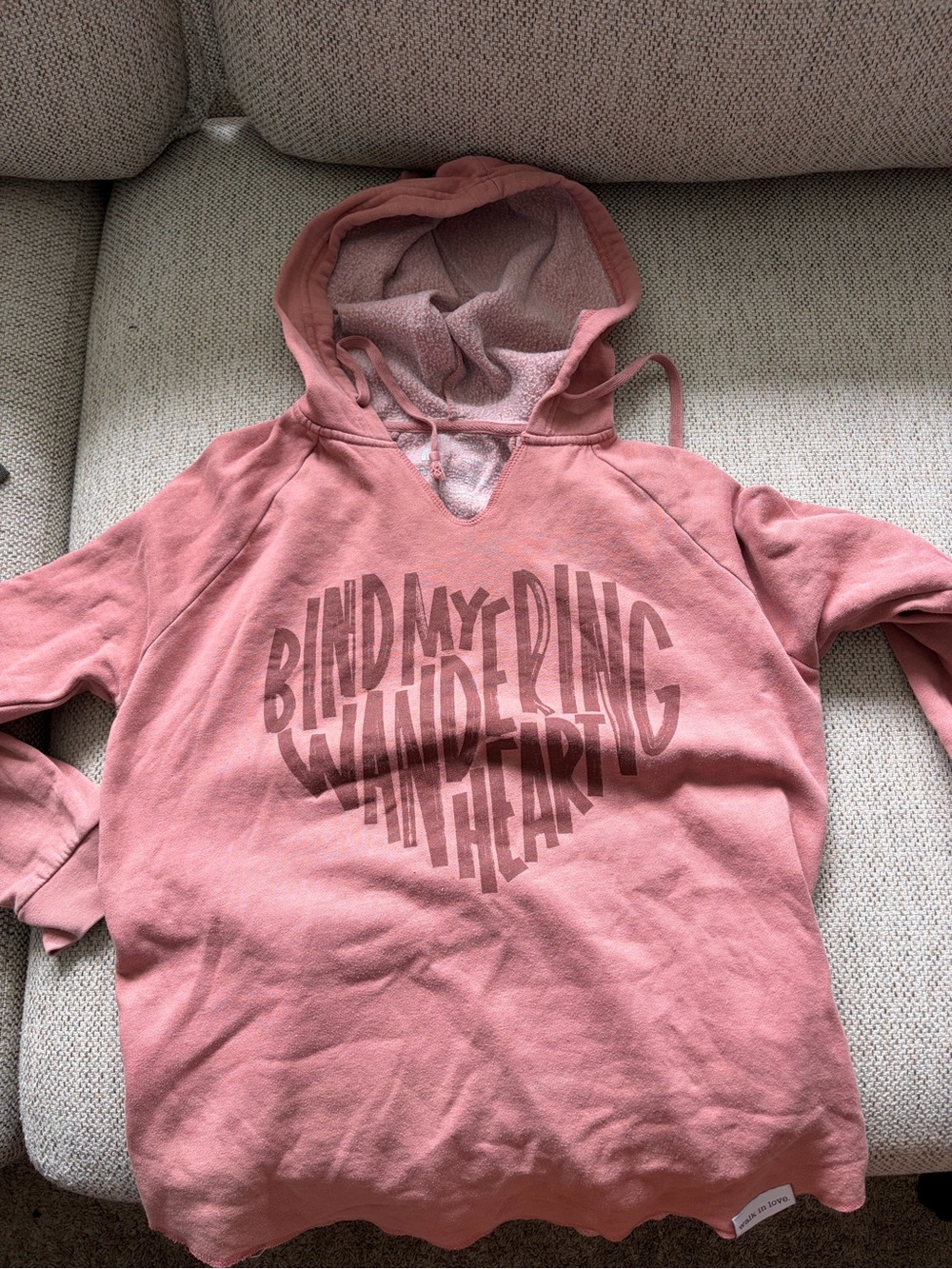 Dusty Rose Graphic Pullover Hoodie